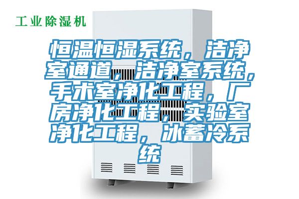 恒溫恒濕系統(tǒng)，潔凈室通道，潔凈室系統(tǒng)，手術(shù)室凈化工程，廠房?jī)艋こ蹋瑢?shí)驗(yàn)室凈化工程，冰蓄冷系統(tǒng)